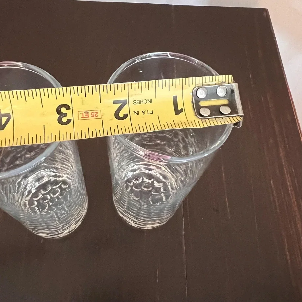 VTG Heavy Bubble Base Highball Glasses Set of 2, Mid Century Modern goblets